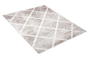 Alfombra Valley Gris Cobre Geométrico Enrejado