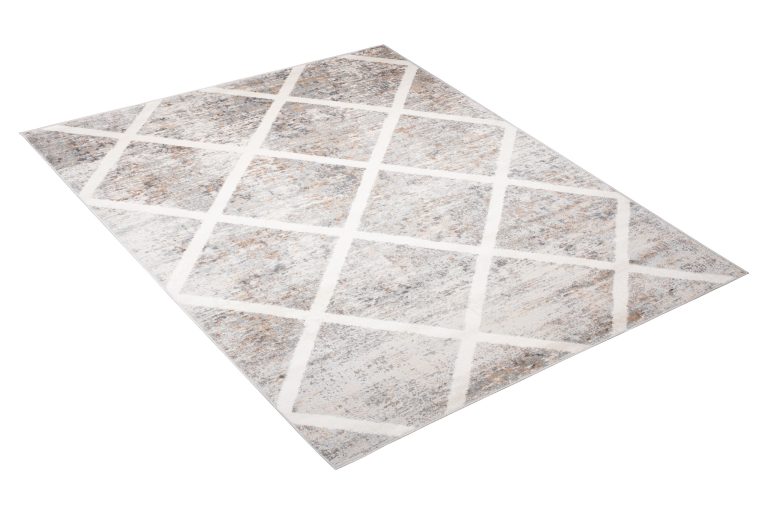 Alfombra Valley Gris Cobre Geométrico Enrejado