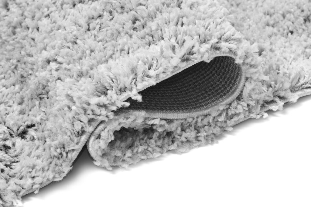 Alfombra Essence Shaggy Unicolor Gris Claro
