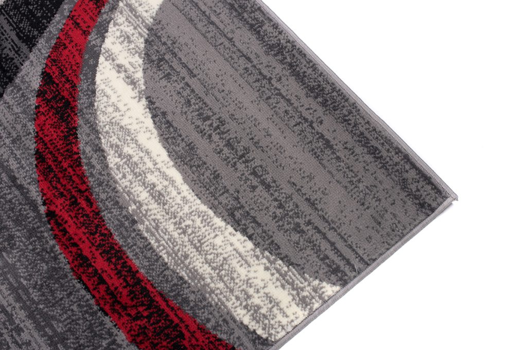 Alfombra Dream Moderno Gris Claro Rojo Ondas