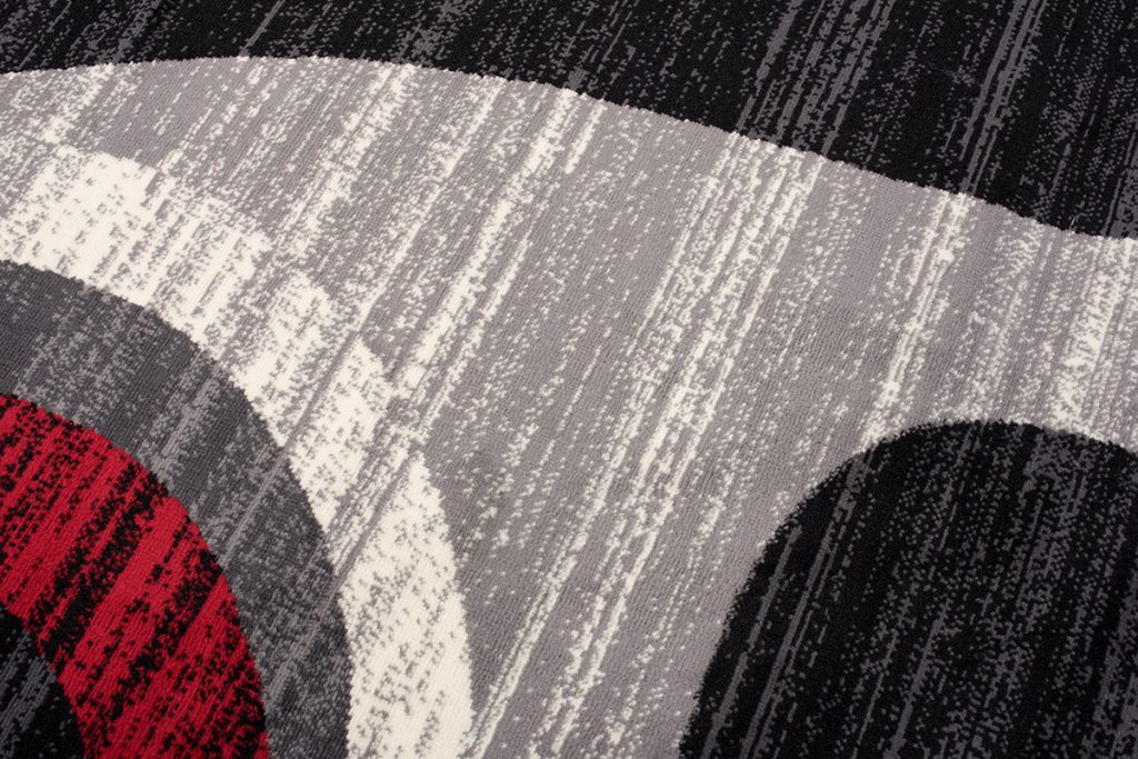Alfombra Dream Moderno Gris Claro Rojo Ondas