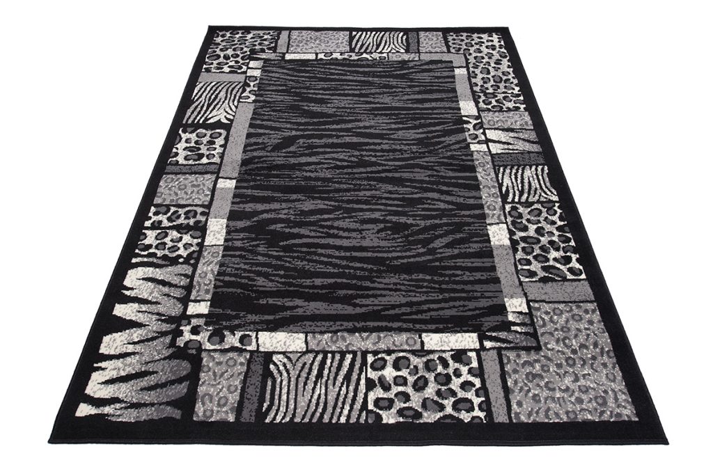 Alfombra Dream Moderno Negro Gris Estampado Animal