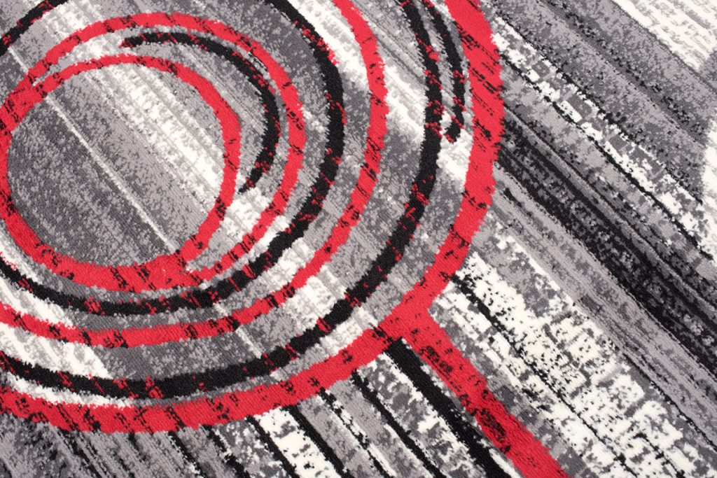 Alfombra Dream Gris Rojo Abstracto Círculos