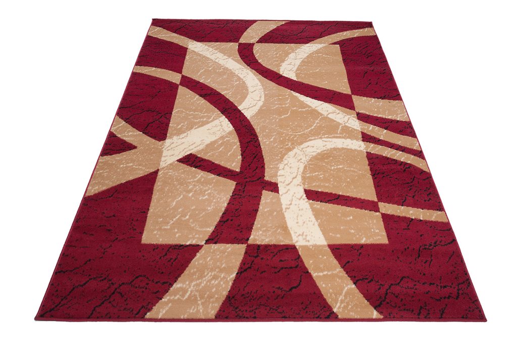 Alfombra Dream Rojo Crema Borde Líneas