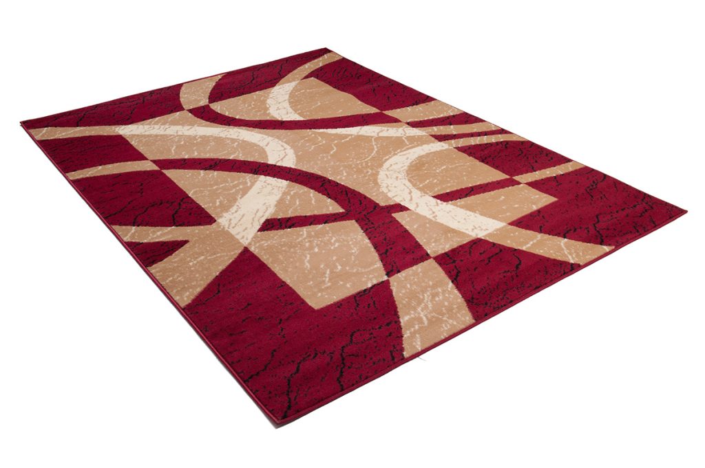 Alfombra Dream Rojo Crema Borde Líneas