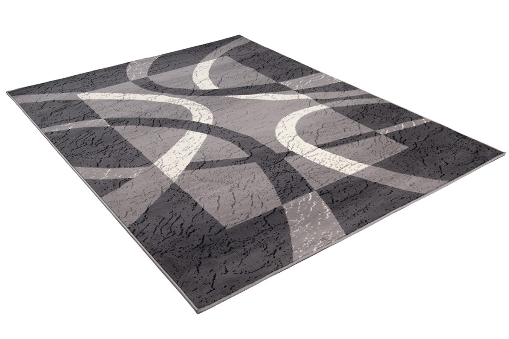 Alfombra Dream Gris Blanco Borde Círculos