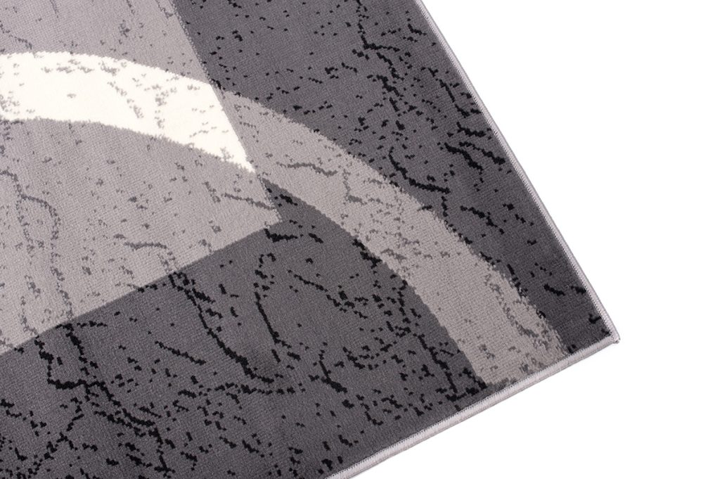 Alfombra Dream Gris Blanco Borde Círculos