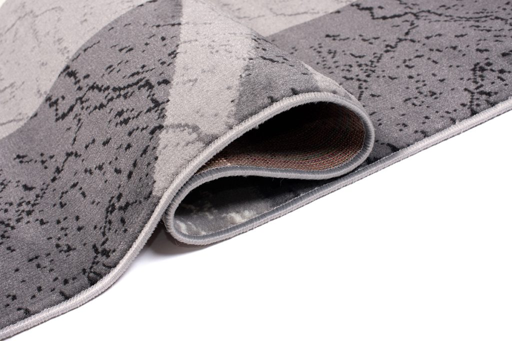 Alfombra Dream Gris Blanco Borde Círculos