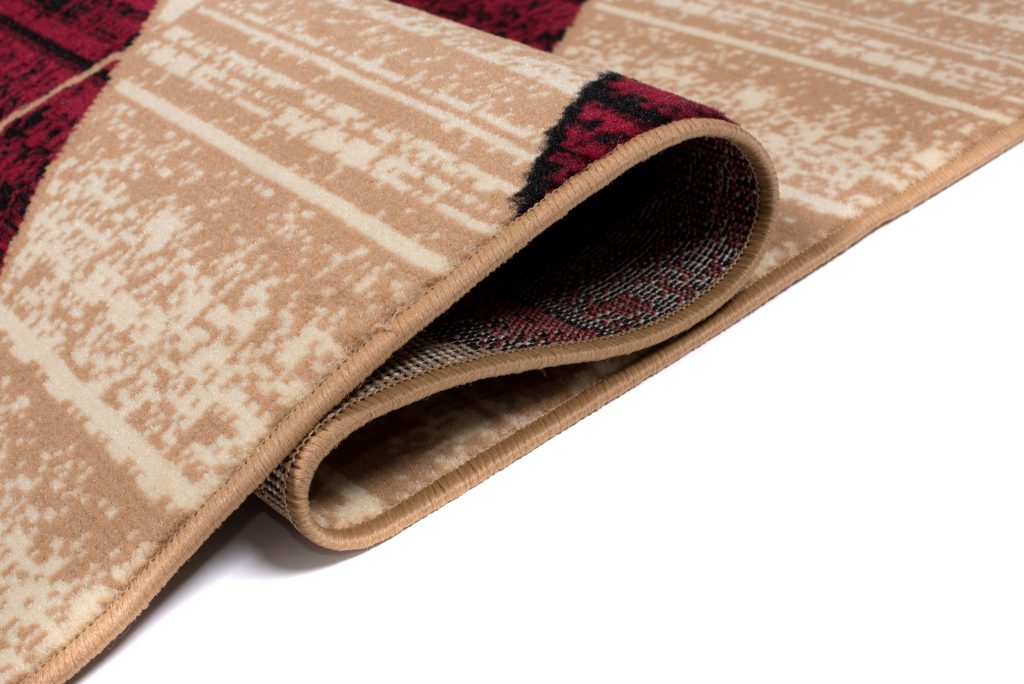 Alfombra Dream Geométrico Crema Rojo Oscuro Triángulos