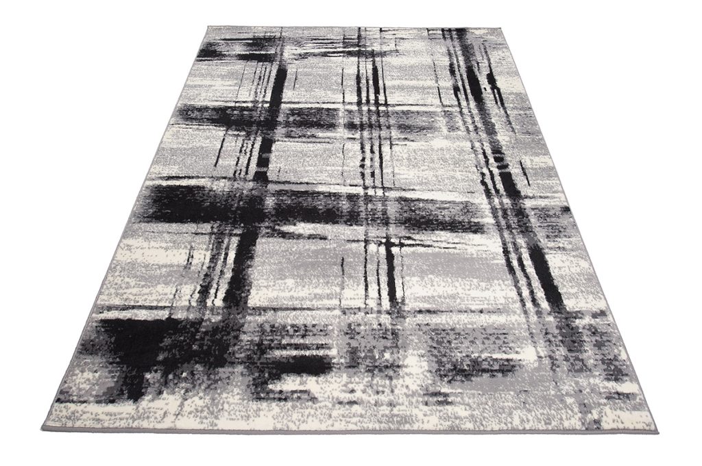 Alfombra Dream Gris Negro Geométrico Enrejado