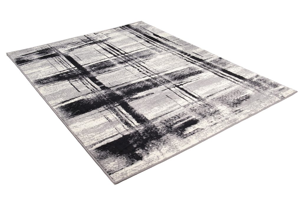 Alfombra Dream Gris Negro Geométrico Enrejado