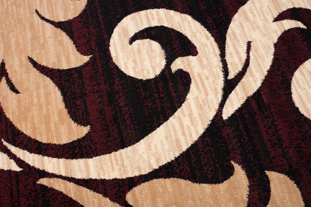 Alfombra Dream Rojo Oscuro Crema Ornamental Hojas
