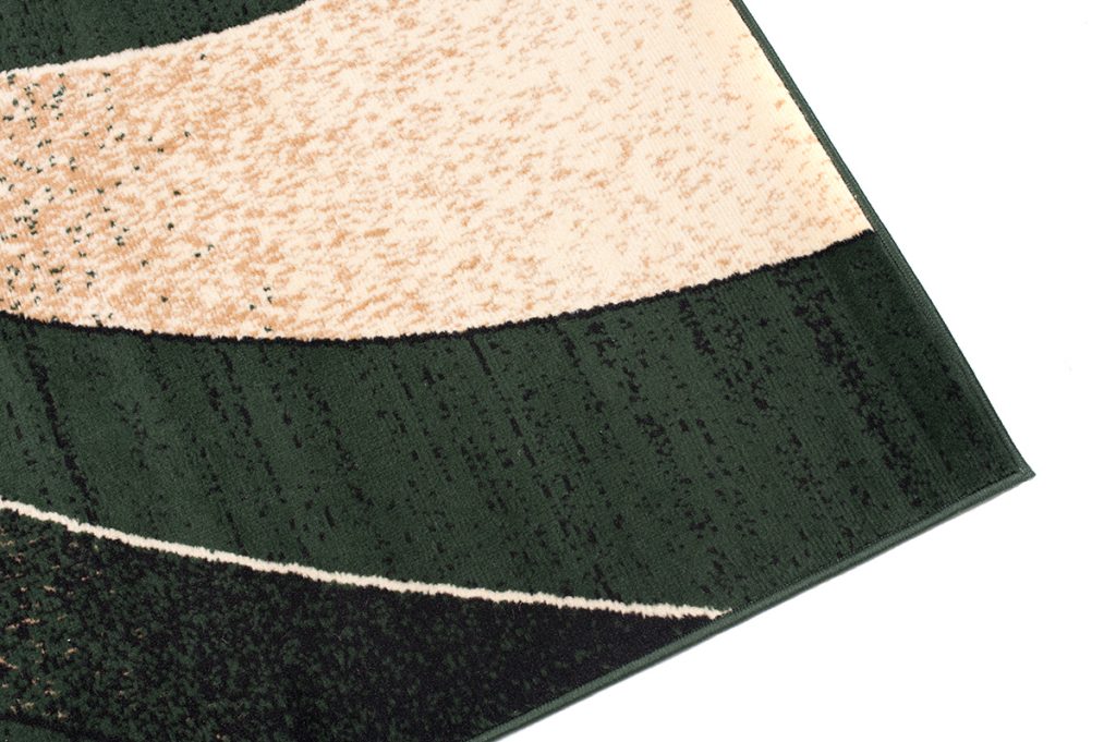 Alfombra Dream Moderno Verde Oscuro Beige Ondas