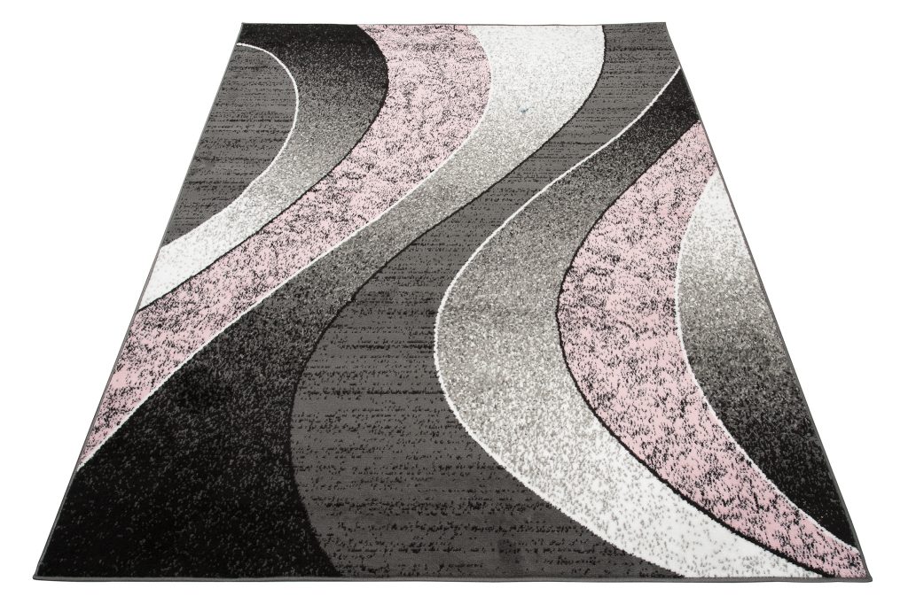 Alfombra Dream Moderno Gris Rosa Ondas