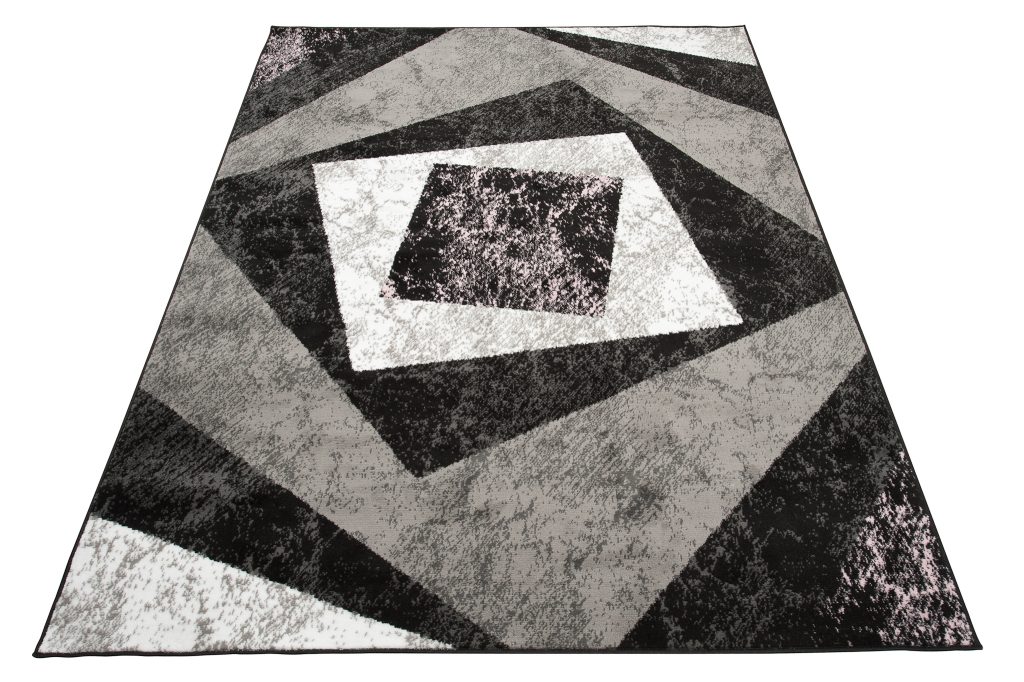 Alfombra Dream Geométrico Gris Rosa Cuadrados