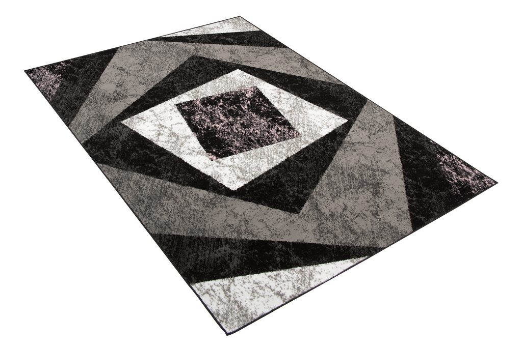 Alfombra Dream Geométrico Gris Rosa Cuadrados