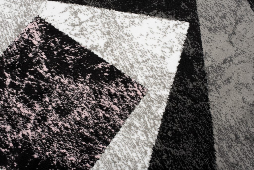Alfombra Dream Geométrico Gris Rosa Cuadrados