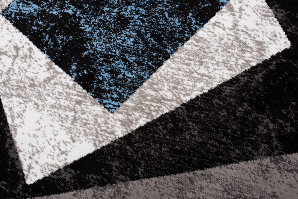 Alfombra Dream Geométrico Gris Azul Cuadrados