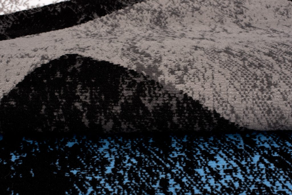 Alfombra Dream Geométrico Gris Azul Cuadrados