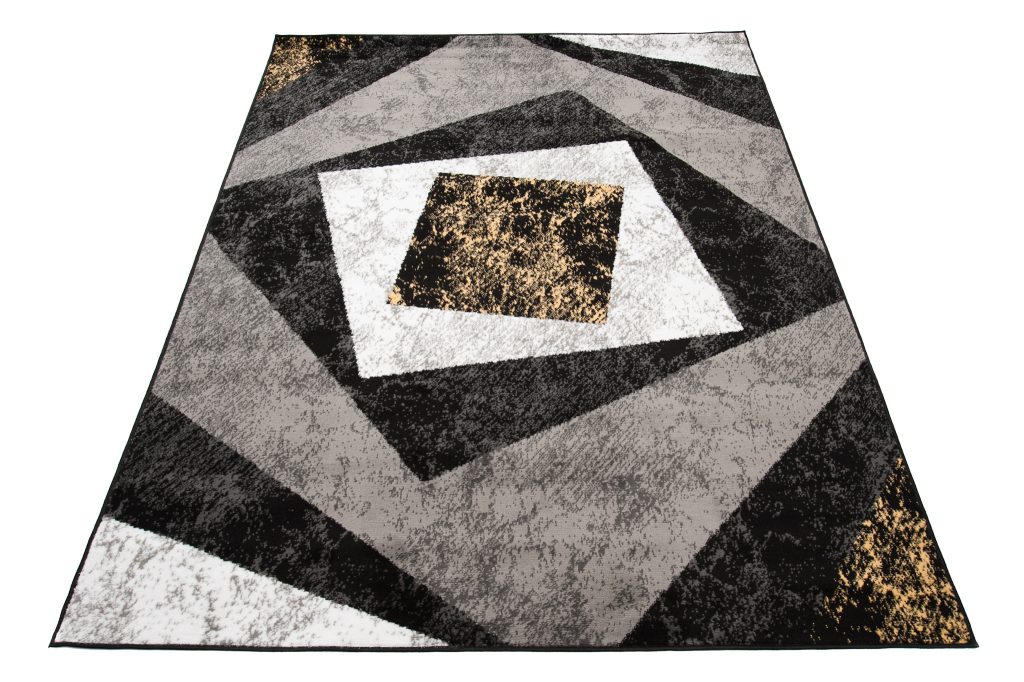 Alfombra Dream Geométrico Gris Amarillo Cuadrados