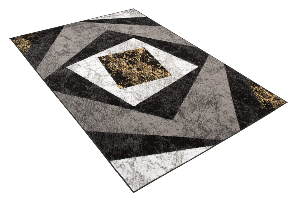 Alfombra Dream Geométrico Gris Amarillo Cuadrados