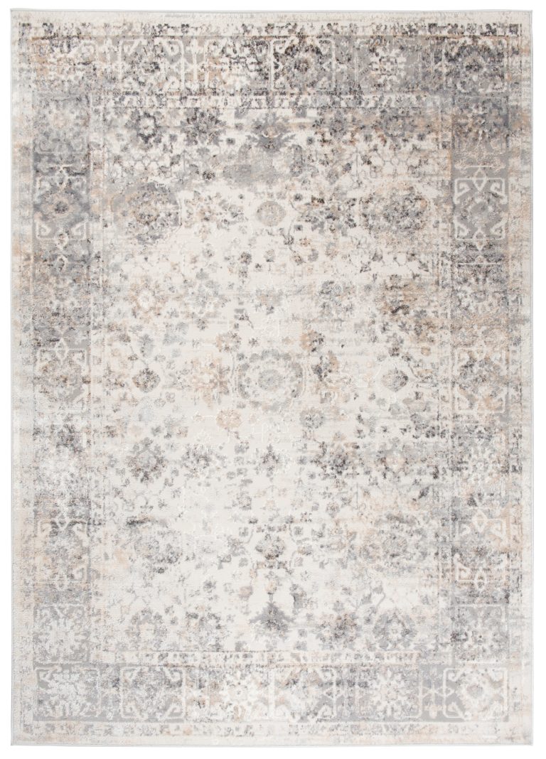 Alfombra Valley Gris Beige Ornamental Borde