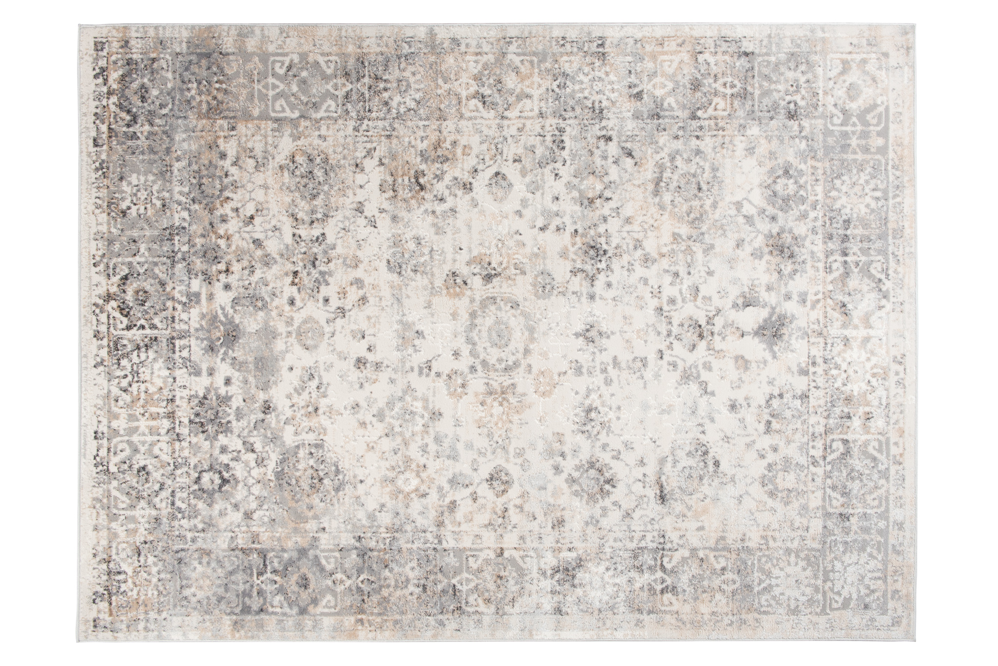 Alfombra Valley Gris Beige Ornamental Borde