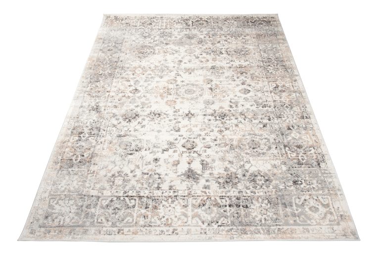 Alfombra Valley Gris Beige Ornamental Borde