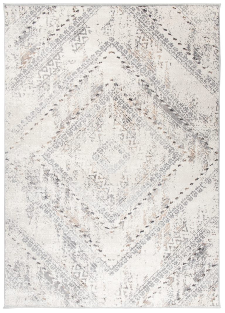 Alfombra Valley Gris Vintage Étnico Diamantes