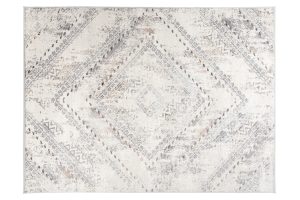 Alfombra Valley Gris Vintage Étnico Diamantes