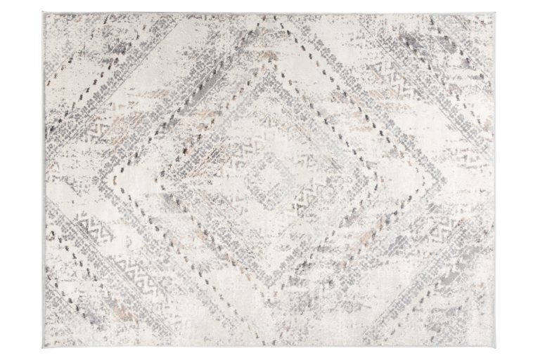 Alfombra Valley Gris Vintage Étnico Diamantes