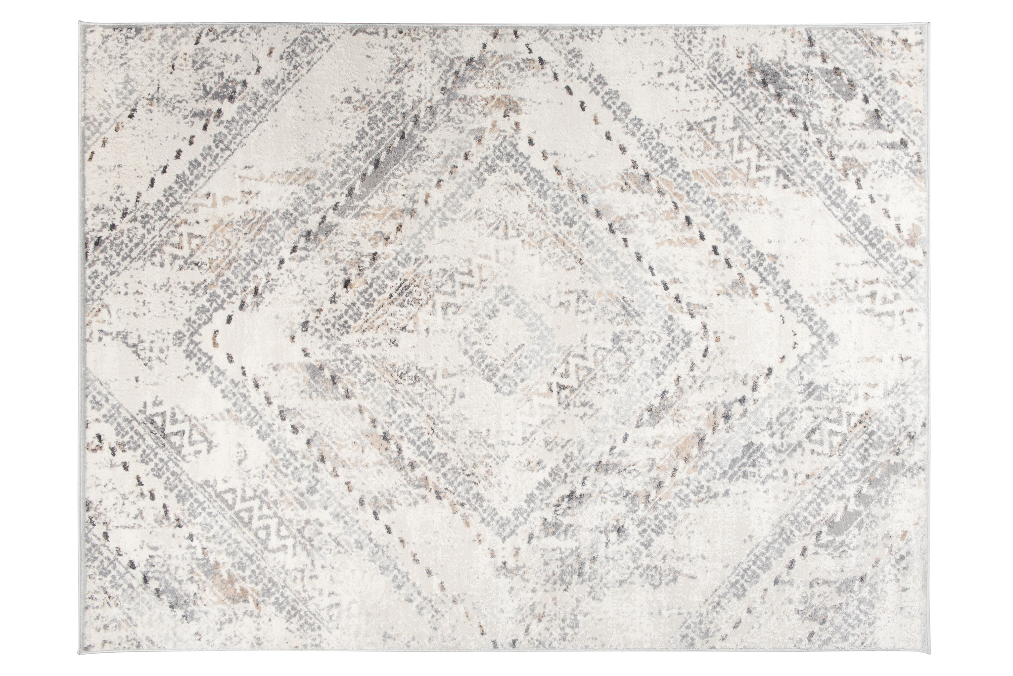 Alfombra Valley Gris Vintage Étnico Diamantes