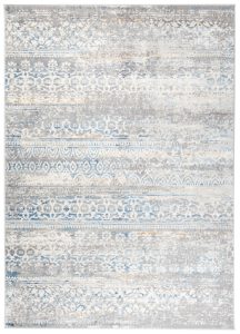 Alfombra Valley Gris Azul Floral Vintage