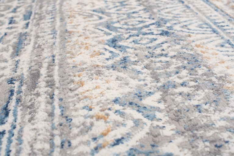 Alfombra Valley Gris Azul Floral Vintage