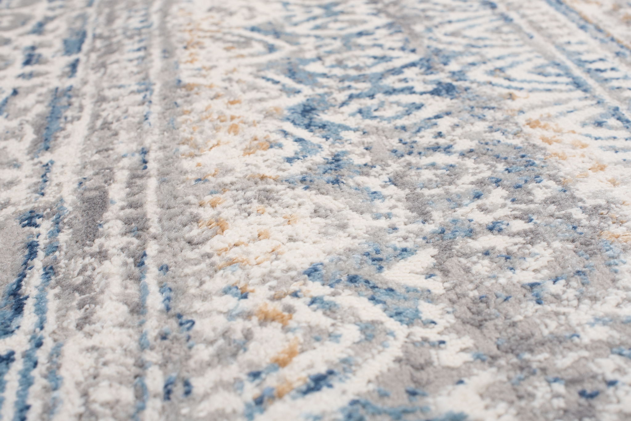 Alfombra Valley Gris Azul Floral Vintage