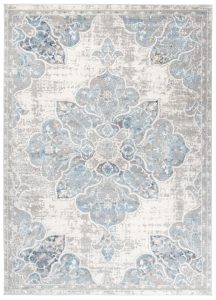Alfombra Valley Gris Azul Vintage Floral