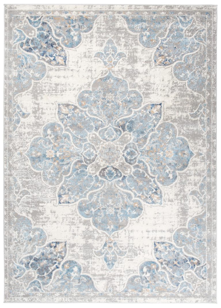 Alfombra Valley Gris Azul Vintage Floral