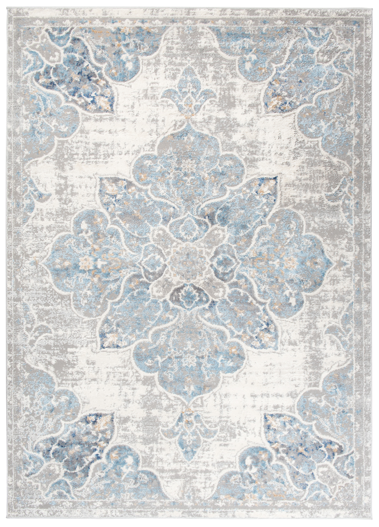 Alfombra Valley Gris Azul Vintage Floral