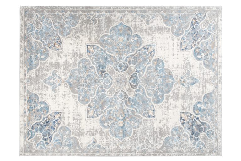 Alfombra Valley Gris Azul Vintage Floral