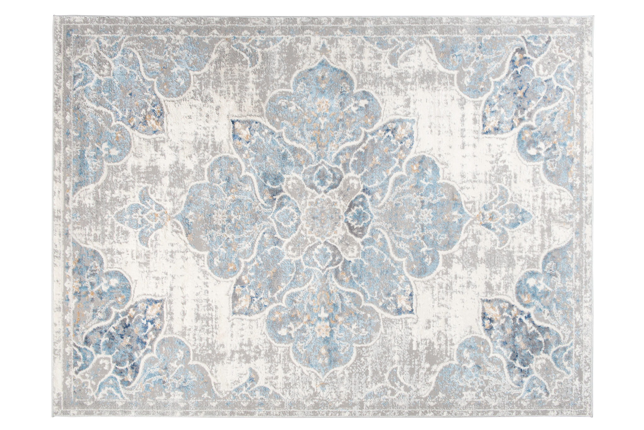 Alfombra Valley Gris Azul Vintage Floral
