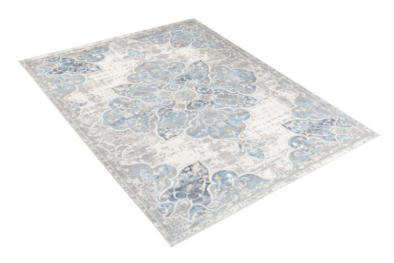 Alfombra Valley Gris Azul Vintage Floral
