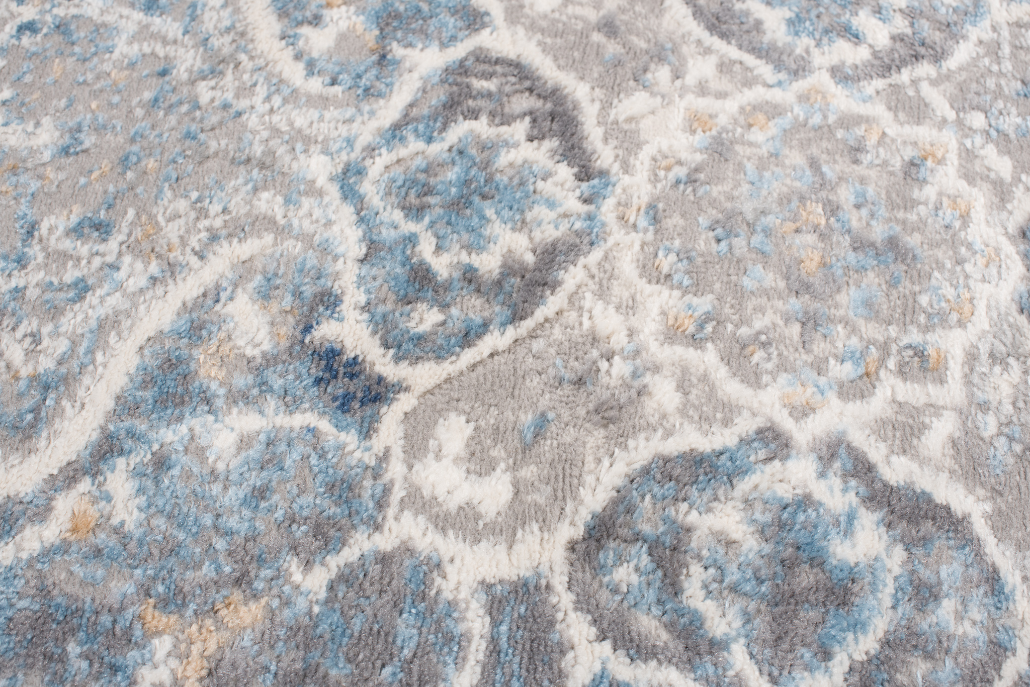 Alfombra Valley Gris Azul Vintage Floral