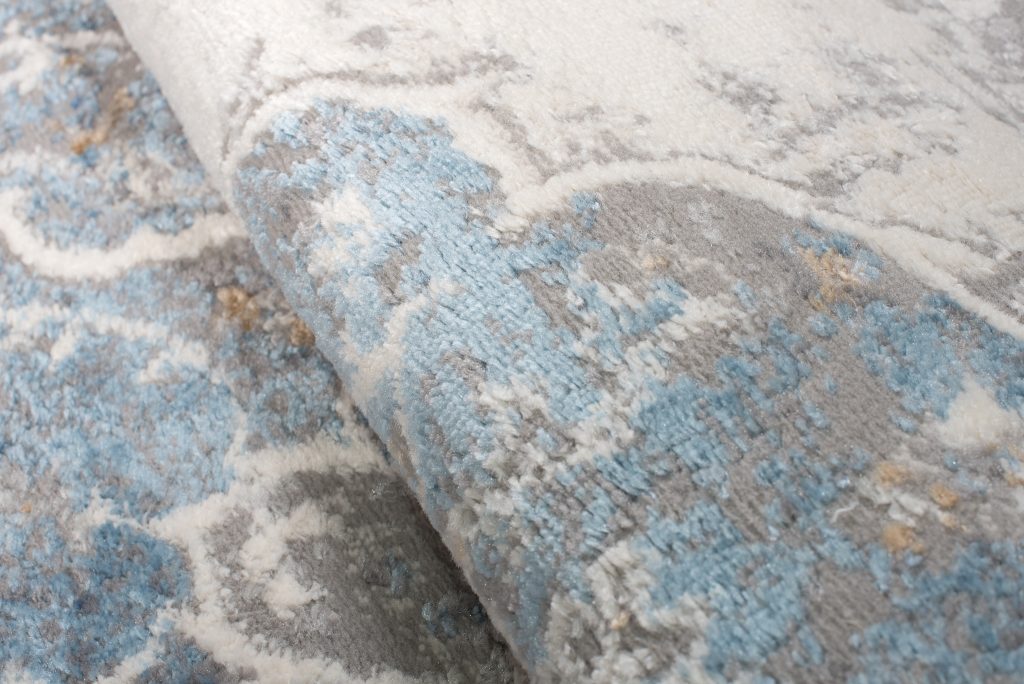Alfombra Valley Gris Azul Vintage Floral