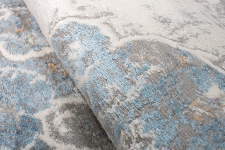 Alfombra Valley Gris Azul Vintage Floral