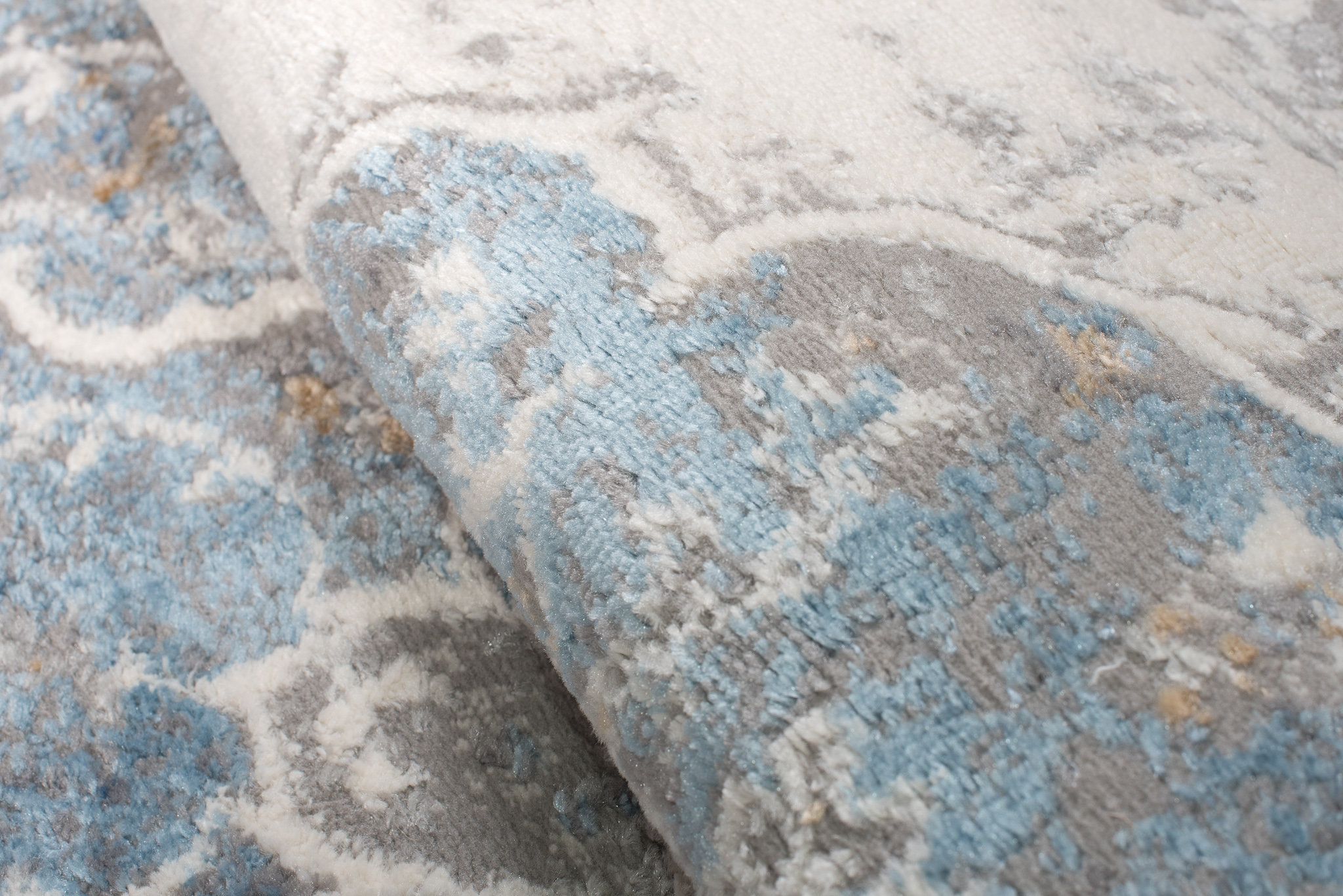 Alfombra Valley Gris Azul Vintage Floral