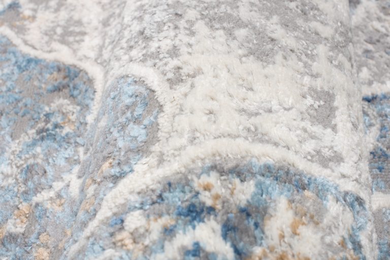 Alfombra Valley Gris Azul Vintage Floral