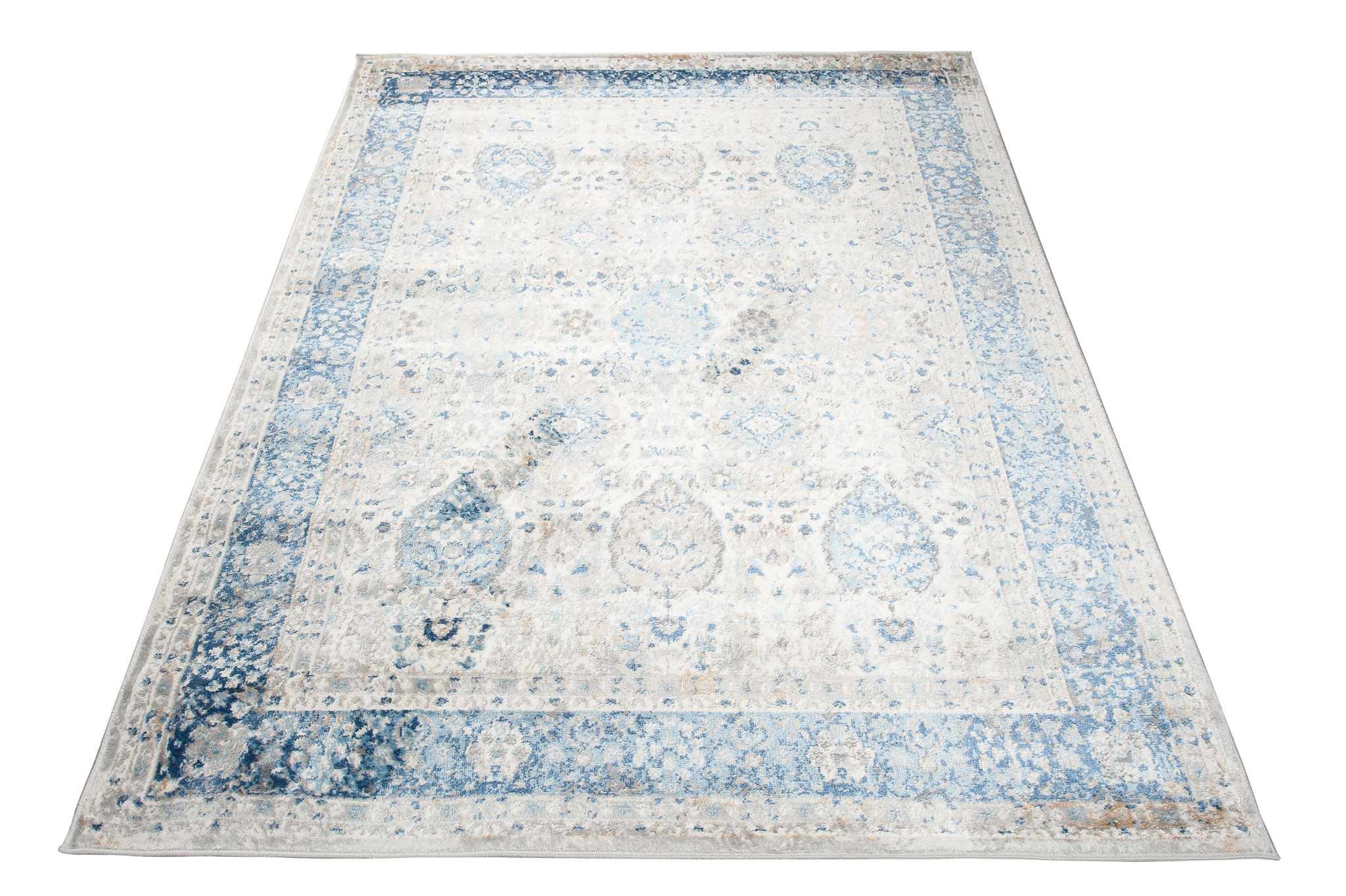 Alfombra Valley Gris Azul Ornamental Vintage