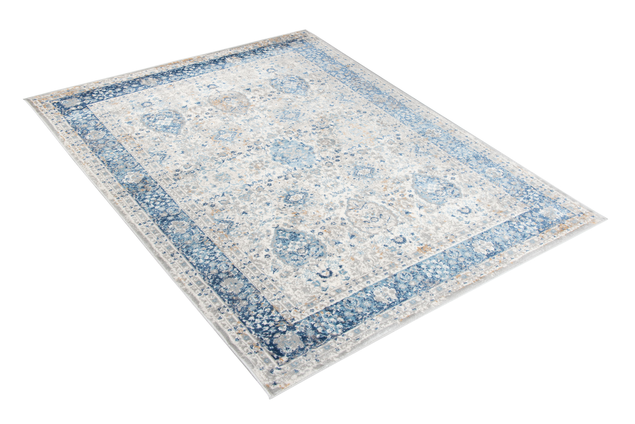Alfombra Valley Gris Azul Ornamental Vintage