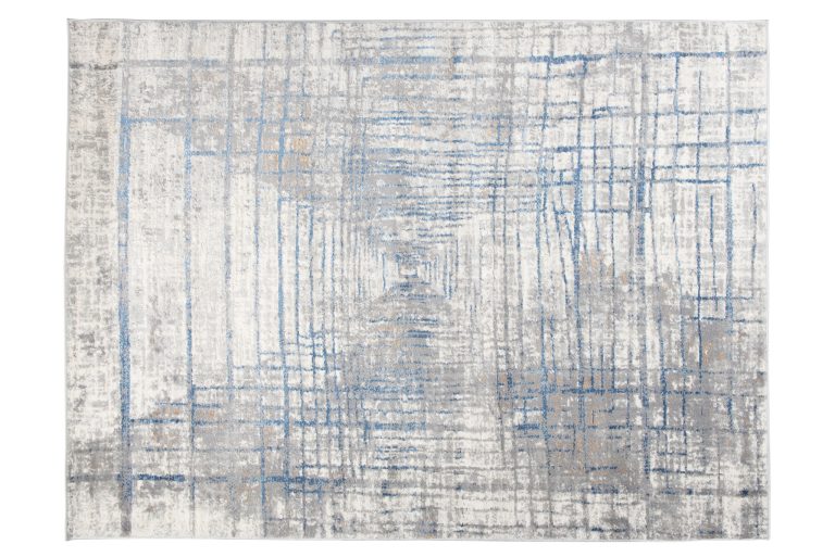 Alfombra Valley Gris Azul Abstracto Líneas