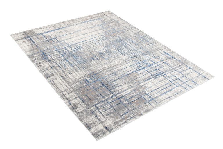 Alfombra Valley Gris Azul Abstracto Líneas